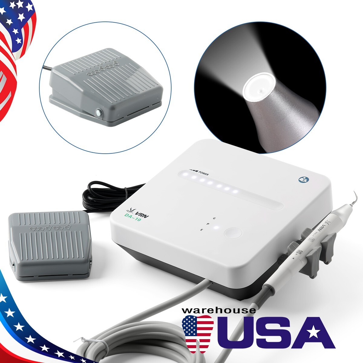 Dental LED Ultrasonic Piezo Scaler Handpiece Fit EMS Cavitron Woodpecker