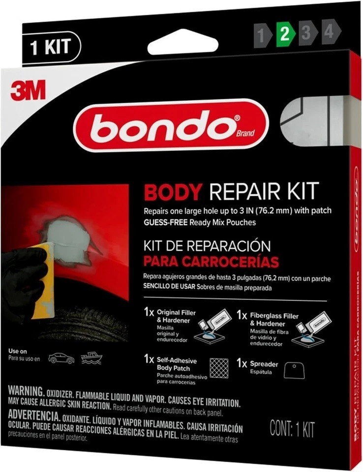 Bondo Body Repair Kit BRKIT-2PK-ES, Ready Mix Pouches, 2 oz-1EA NEW
