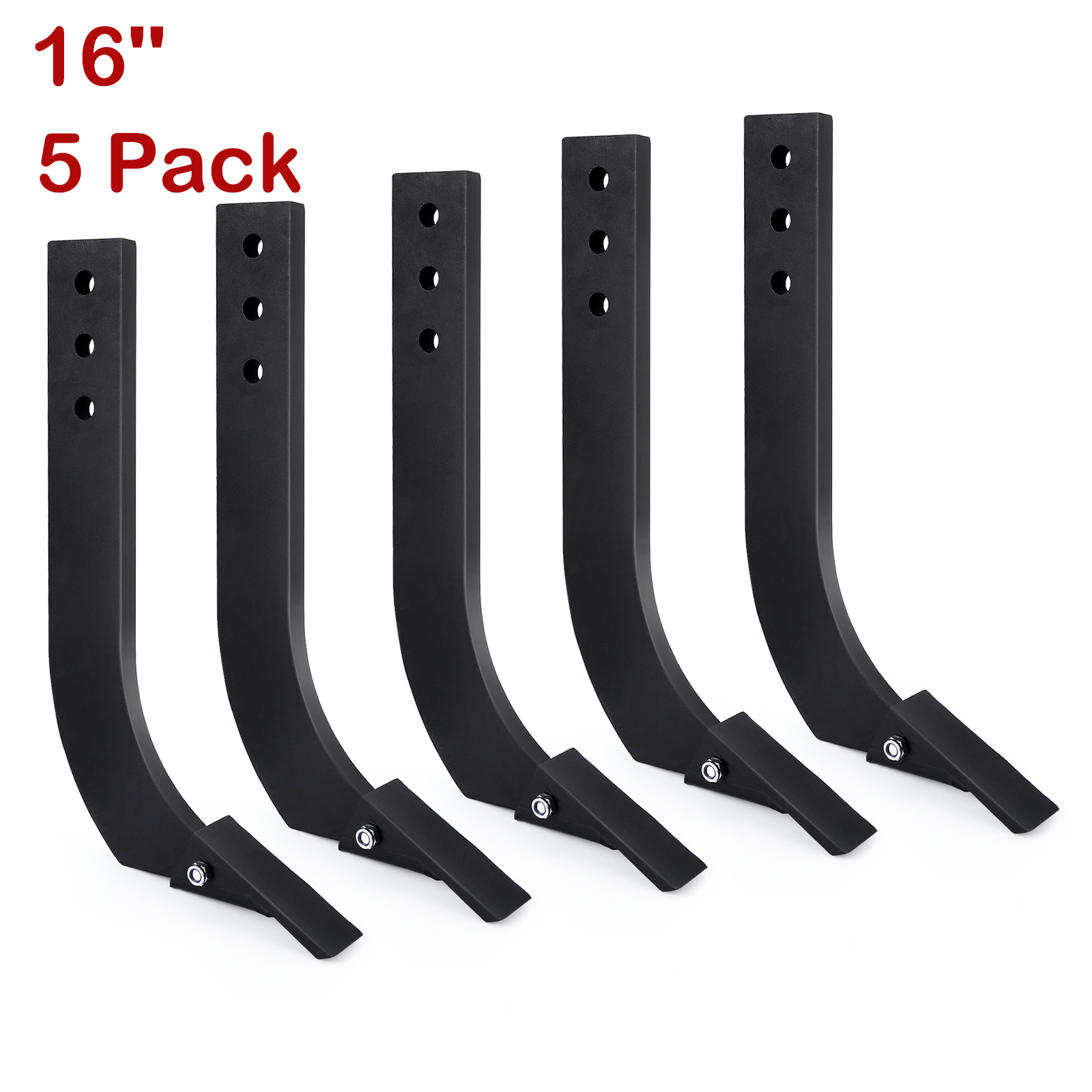 5 Pack Box Blade Shank 16” Ripper Shank 3 Holes w/ Removable Tapered Teeth&Pins