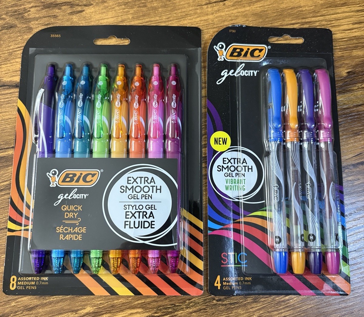 BIC 0.7 mm Gelocity Quick Dry Gel Pen – Assorted 2 Packs 12 Pens Total. NEW