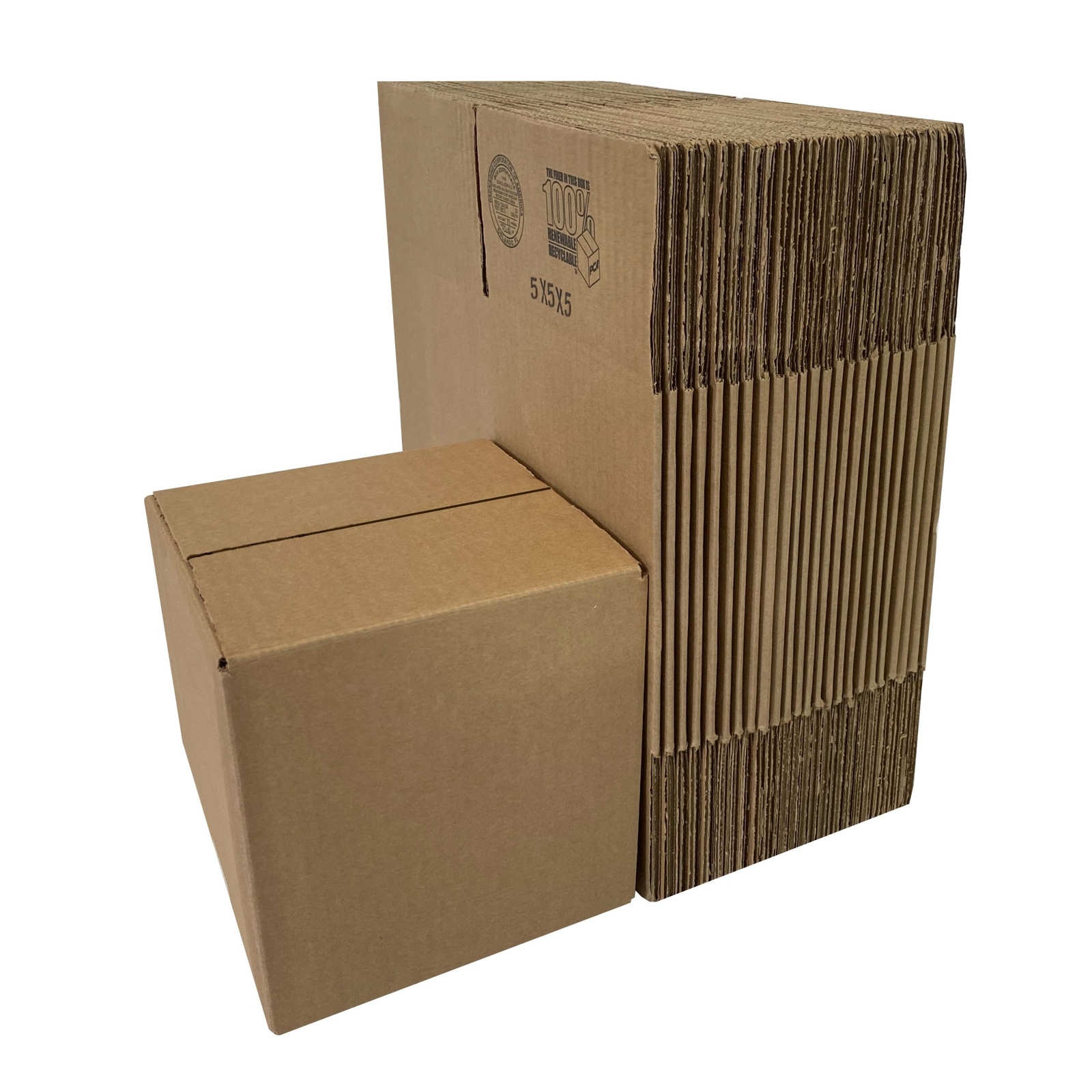 UOFFICE Corrugated Boxes 5″ x 5″ x 5″ Cube Boxes – Bundle of 25 Shipping Boxes