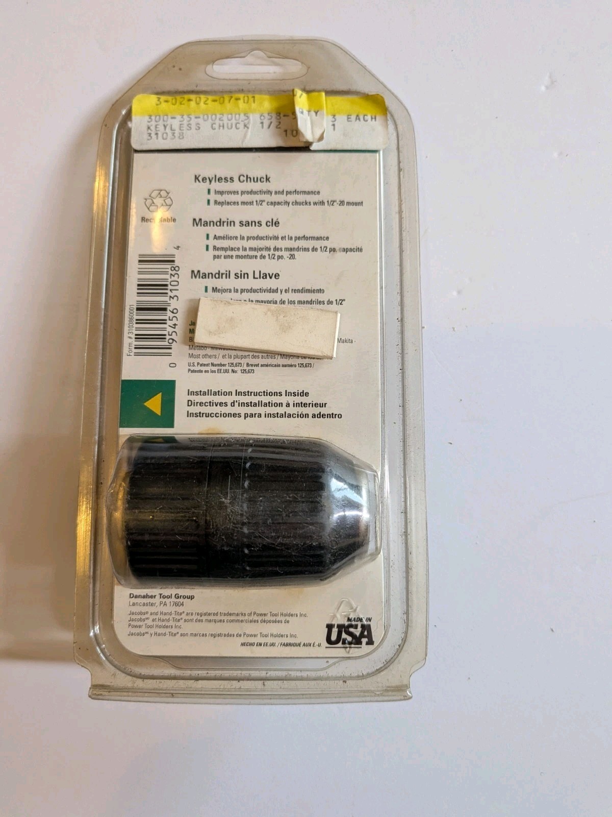 1/2″ Hand Tite Professional Duty Keyless Chuck Jacobs 31038 Tool Brand New 13mm