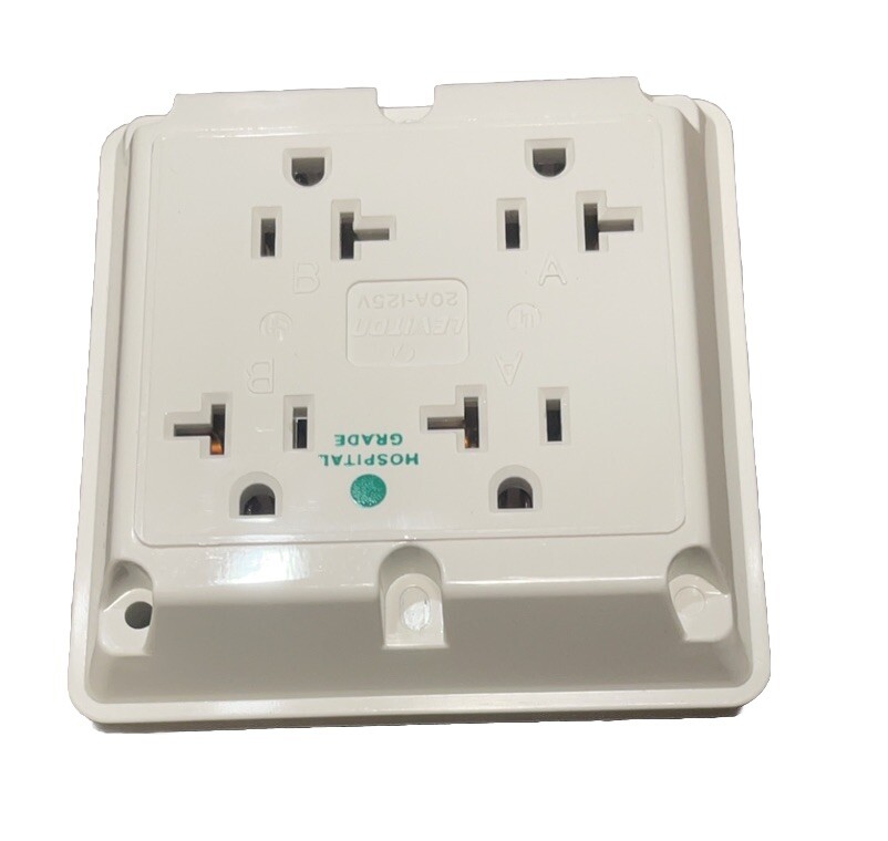 🔥1 Unit ~ P&S 420-HW Hospital Grade Quad Receptacle Outlet, 20A 125V🔥