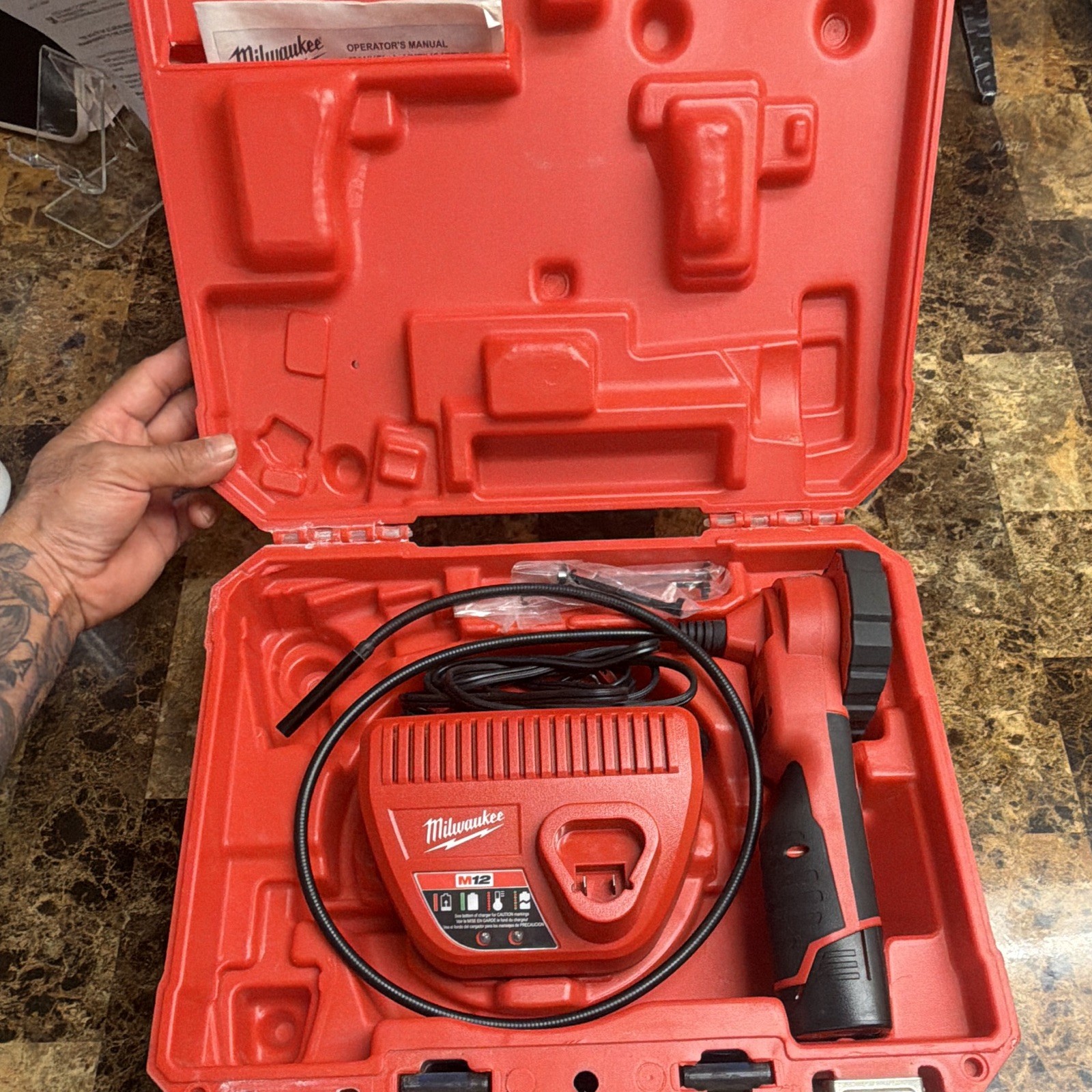 NEW Milwaukee M12 M-Spector 360 Kit with Case, & Charger (2313-21) W Battery