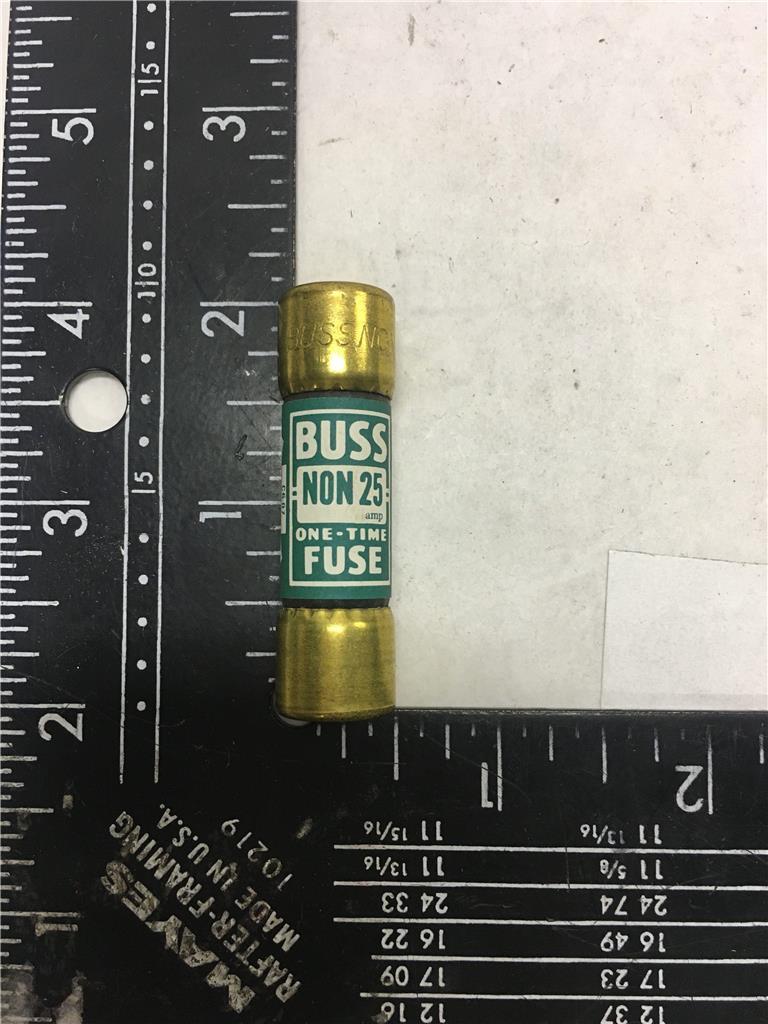(Lot of 10) Buss NON25 One-Time Class K5 Fuse 250V or Less 25A NON-25
