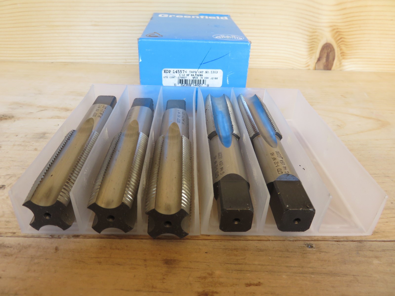 ( 5-pcs for 80.00 ) Greenfield Taps 1″-12 NF H-4 Taper (#147-58)