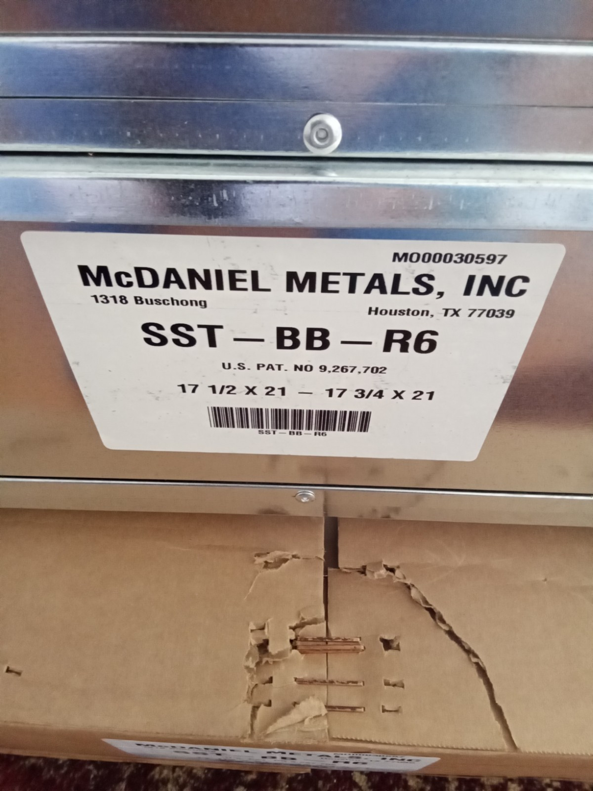 MCDANIEL METALS TRANSITION SST-BB-R6 17 1/2 X 21 -17 3/4 X 21 B CAB FURNACE