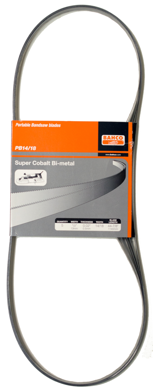 Portable Band Saw Blade Bi Metal 14/18-TPI 5 Pack 44-7/8″ Long Bahco