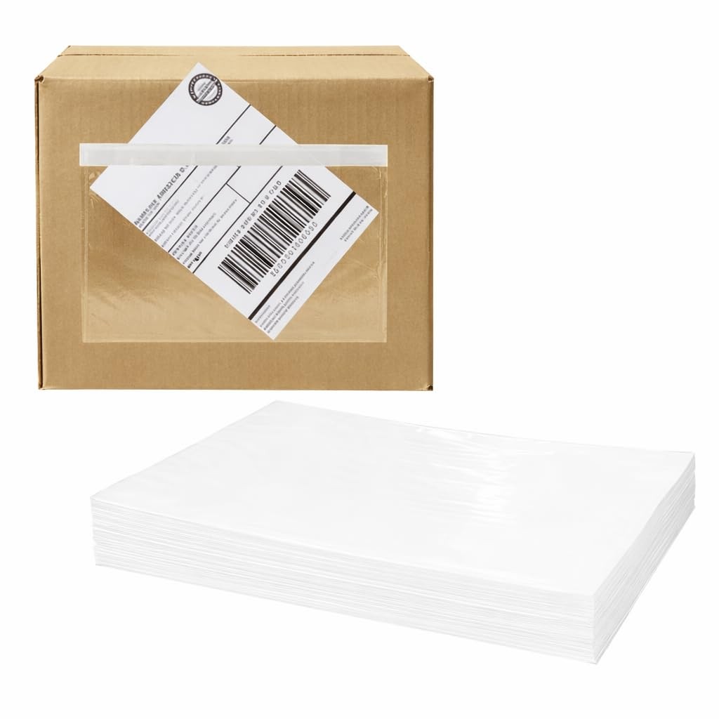 110 Pcs 7.5″X 5.5″ Shipping Label Sleeves, Adhesive Clear Packing Slip Pouches,
