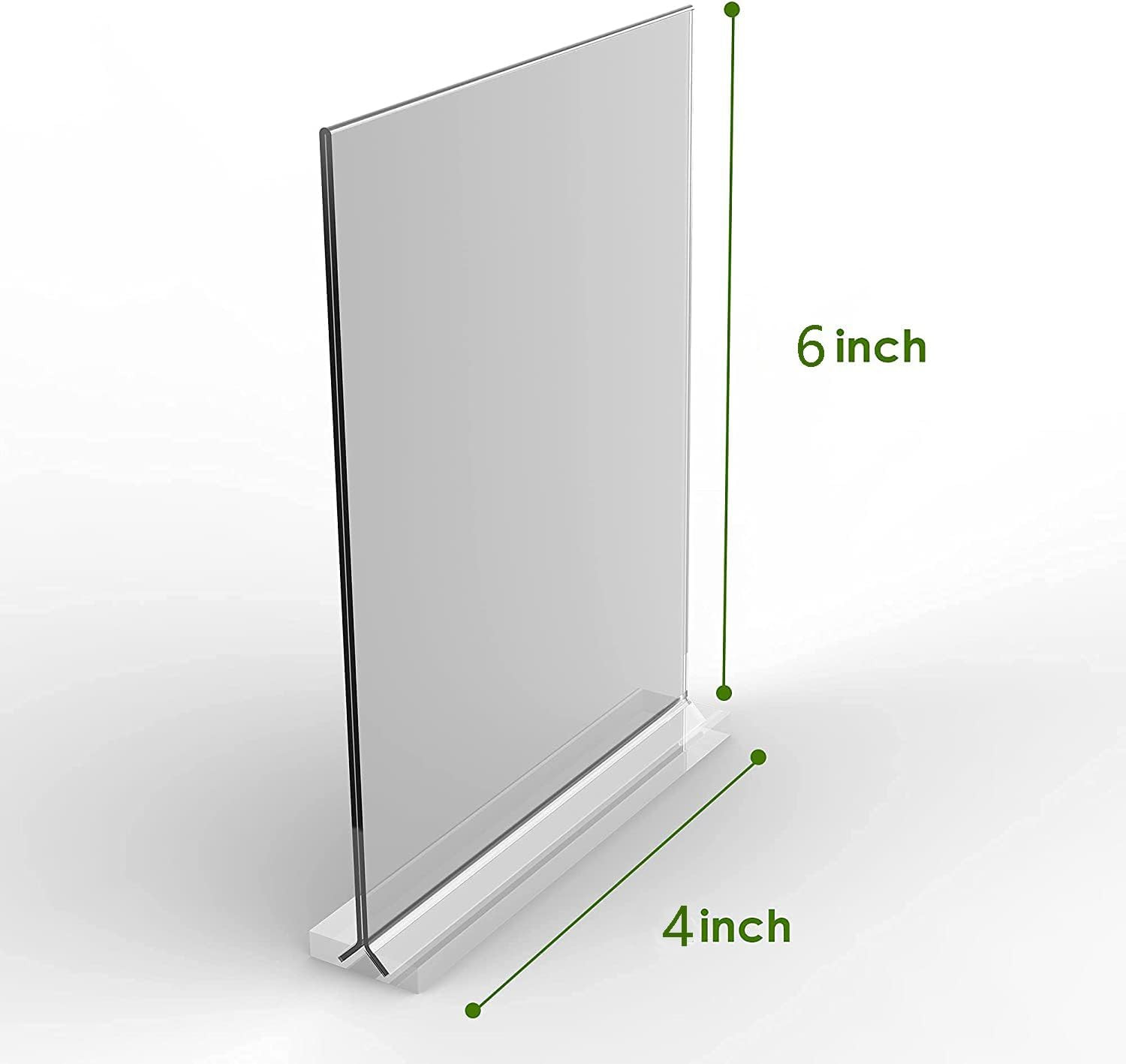 Acrylic Sign Holder 4X6 Inches 3 Pack T Shape Desktop Display Stand Vertical Dou