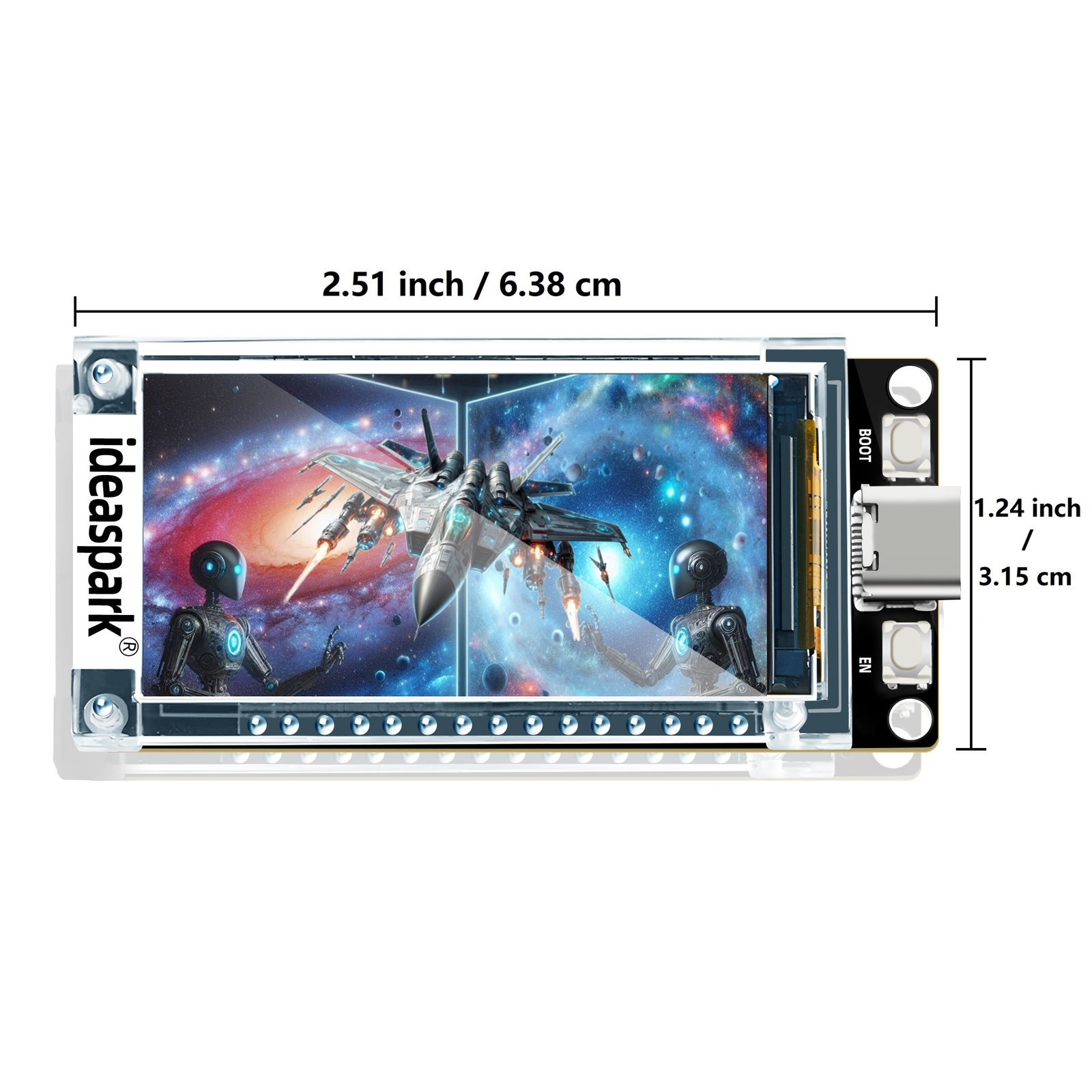 ideaspark® ESP32 Development Board 16MB 1.9 in 170×320 LCD Display,CH340,WiFi+BL
