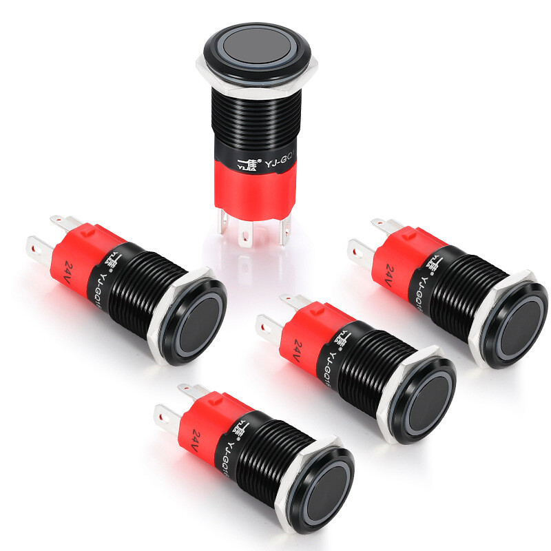 19mm Metal Push Button Switch Latching Momentary 3V-220V On/Off LED 6 Colours