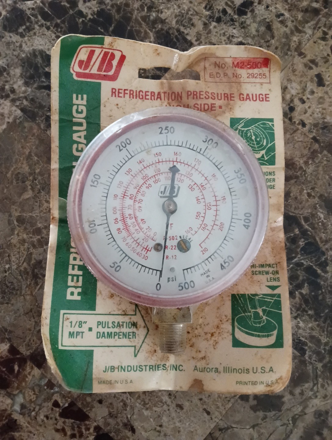 Jb Industries M2-500 Gauge Refrigeration Pressure Gauge Surge