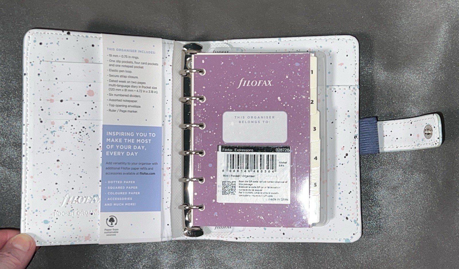 Filofax Expressions Mint Pocket Size Organizer Planner Ring Binder 2024 NWT!