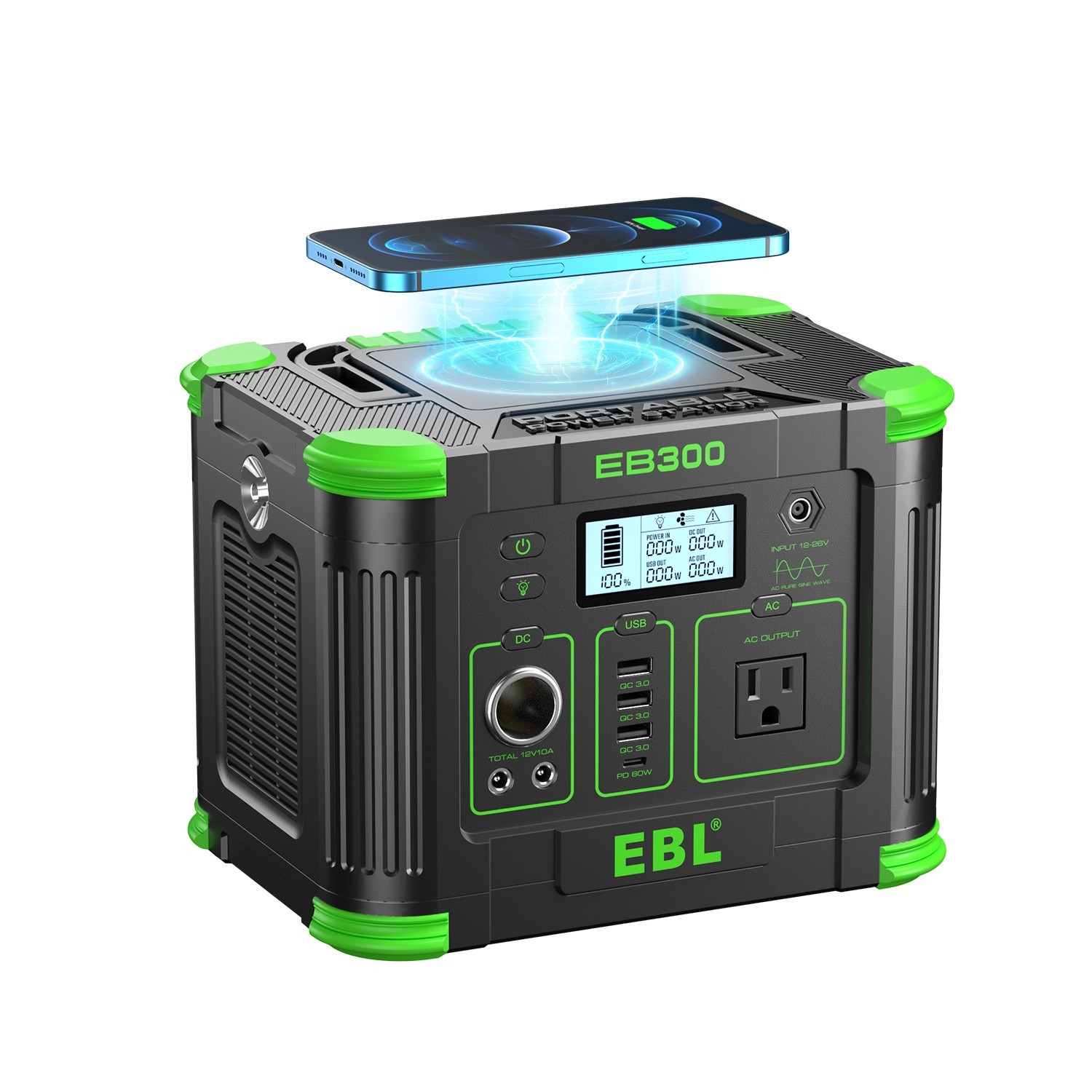 330W Portable Power Station Solar Charger 288.6WH Generator Supply Home Camping
