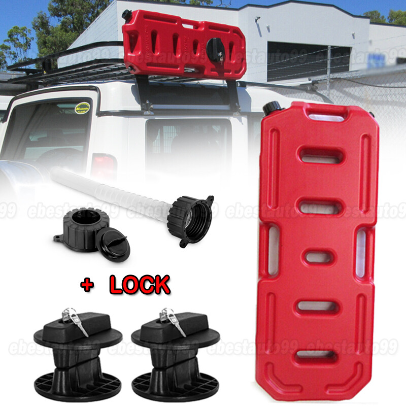 20L Can Emergency Backup Tank 5 Gallon Fuel Gas Gasoline Container + Lock Holder