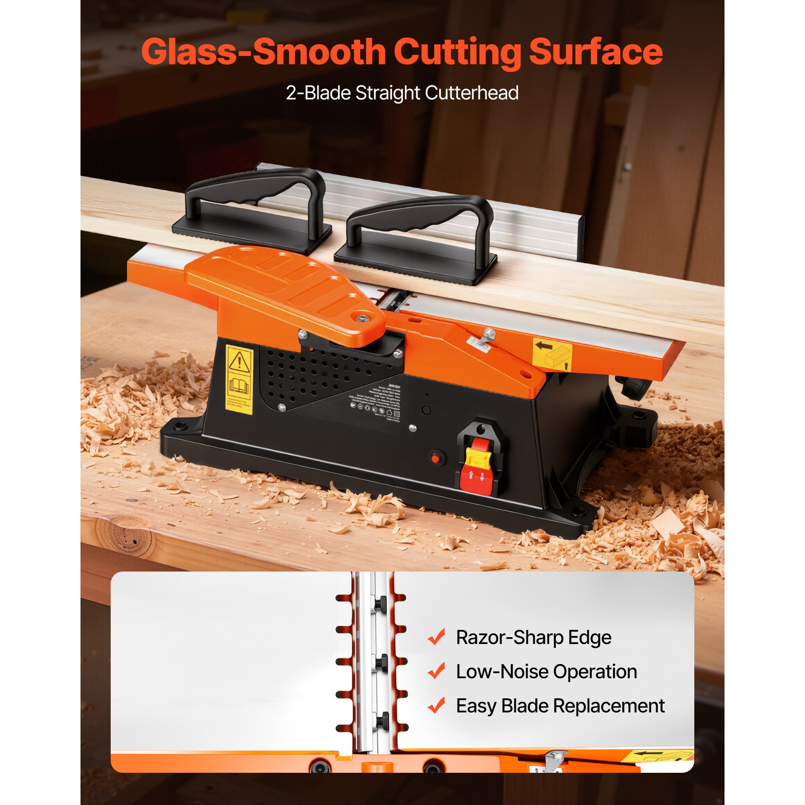 Uimoso Spiral Benchtop Jointer, 6-Inch, 12-Blade, 12000 RPM