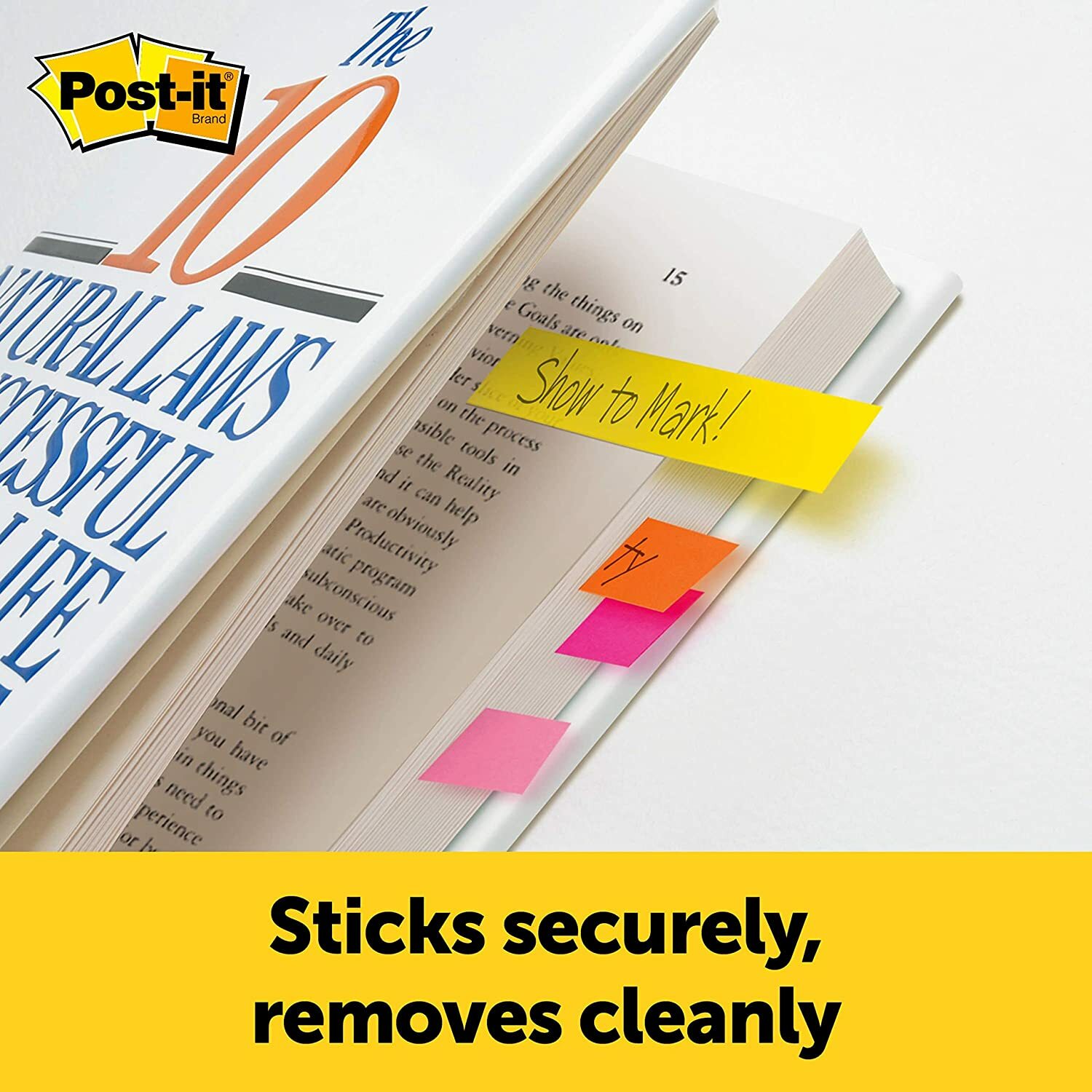 Post-it Page Markers, Assorted Colors, 1/2 in x 2 in, 50 Sheets/Pad 5 Pads/Pack