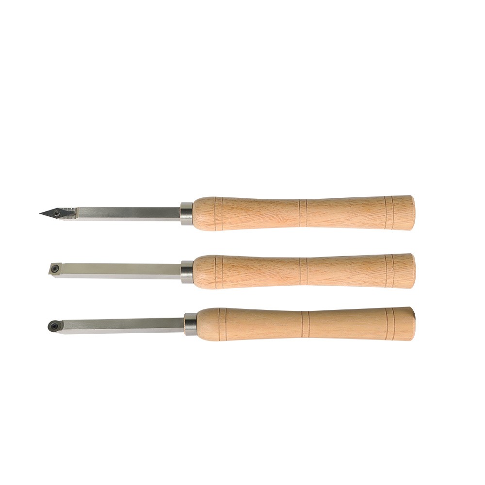 3 Piece Set Carbide Woodturning Tool Mini Size & Handles Fit For Turning Project