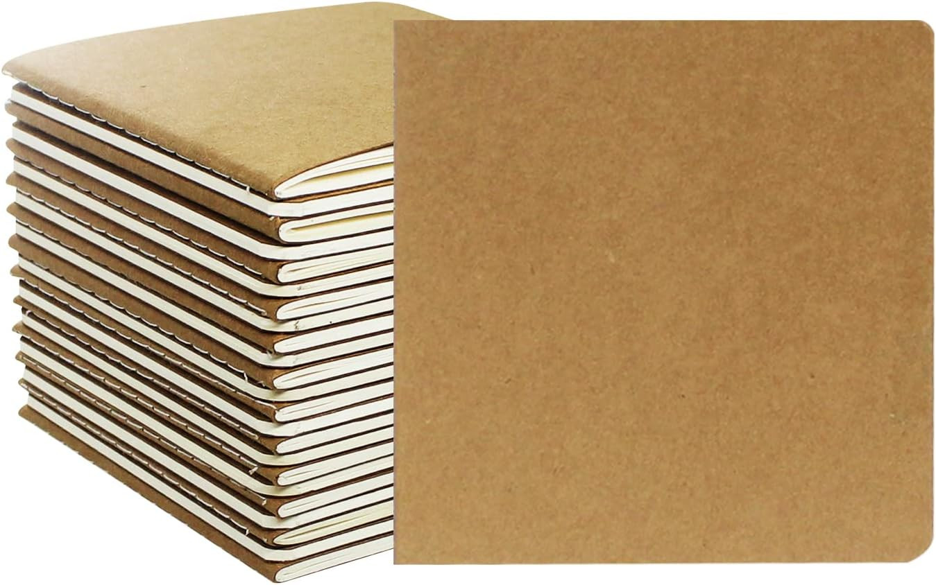 Zmybcpack 24 Pack Mini Kraft Paper Blank Notebook, 4″ X 4″ Pocket Journals | Sma