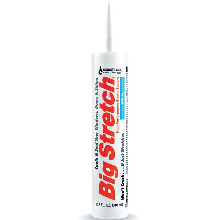 Sashco 10016 10.5oz Big Stretch Weatherproof Seal Caulk – White – 6 Pack