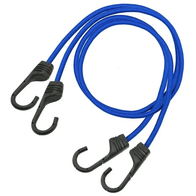 6 Pack 18 inch Secure Load Packaging Standard Stretch Bungee Cords, Steel Hooks