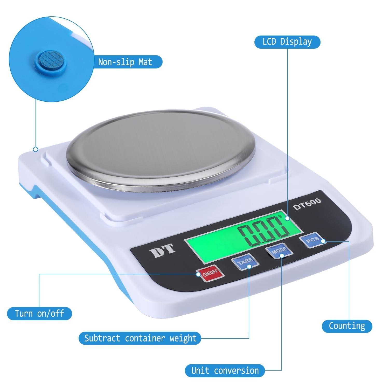 600g/1000g/3000gx0.01g Lab Scale Digital Analytical Balance Electronic Scale New