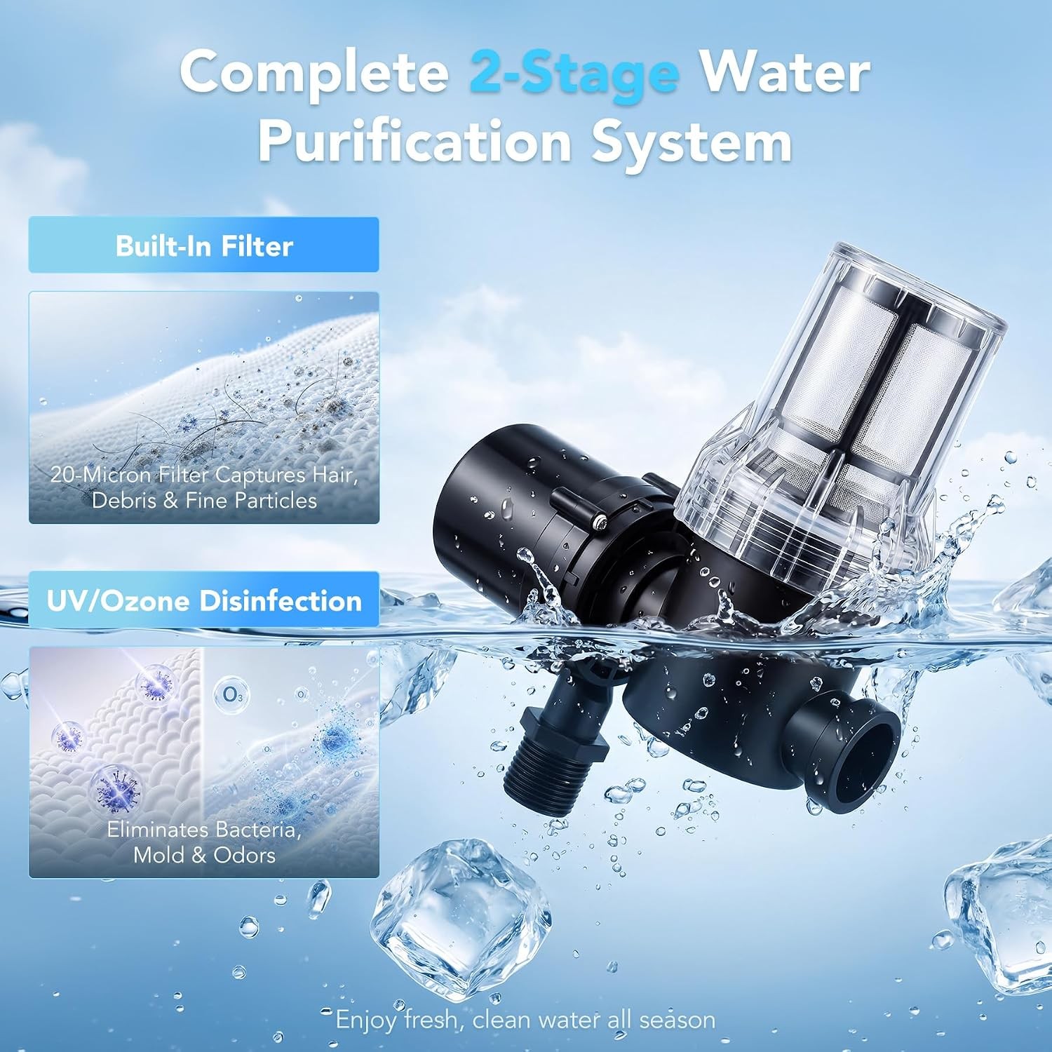 1HP Ice Bath Water Chiller & Heater for Cold Plunge Therapy – 37.4°F to 104°F