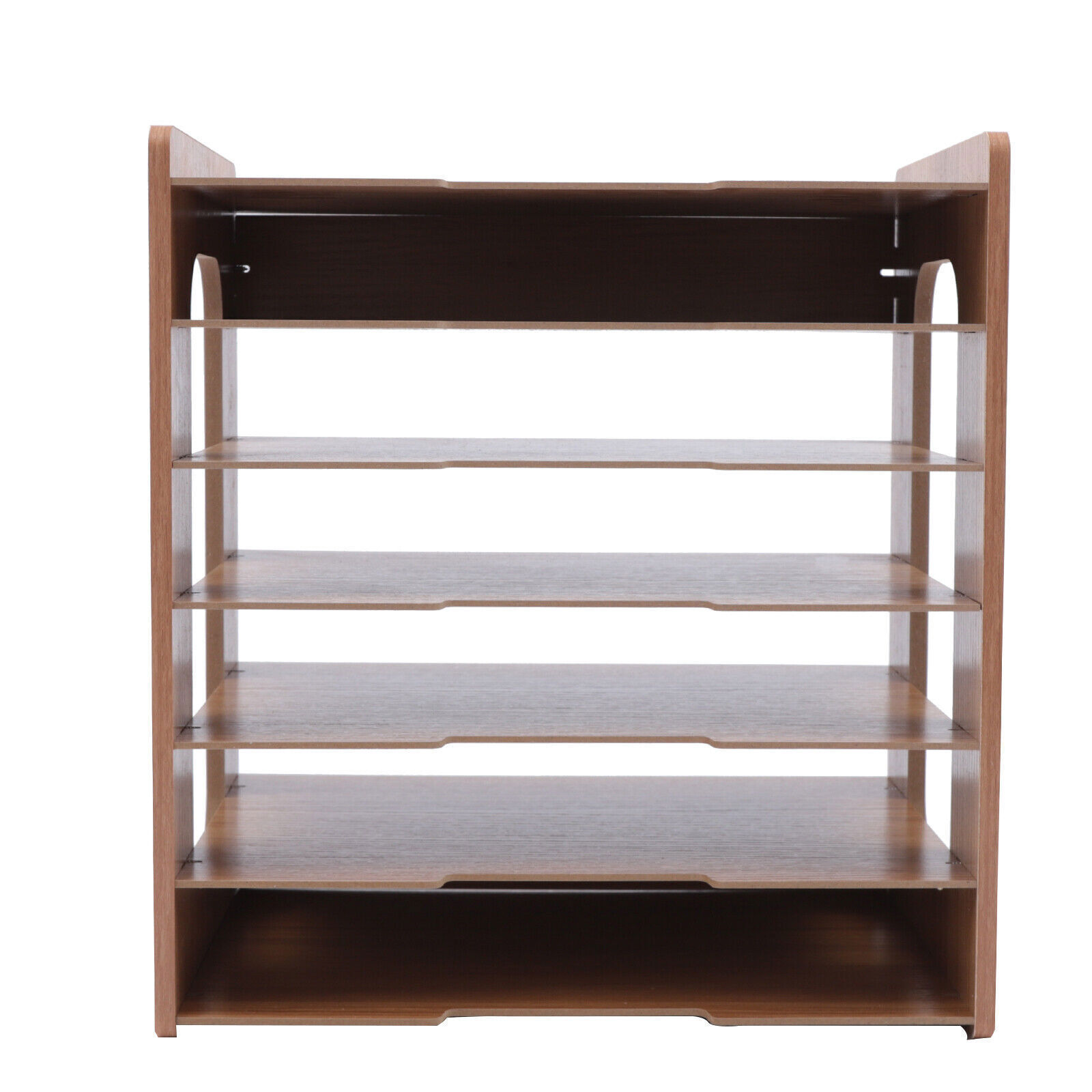 7 Tier Wood Desktop Paper Organizer File Document Storage Shelf for Home Office