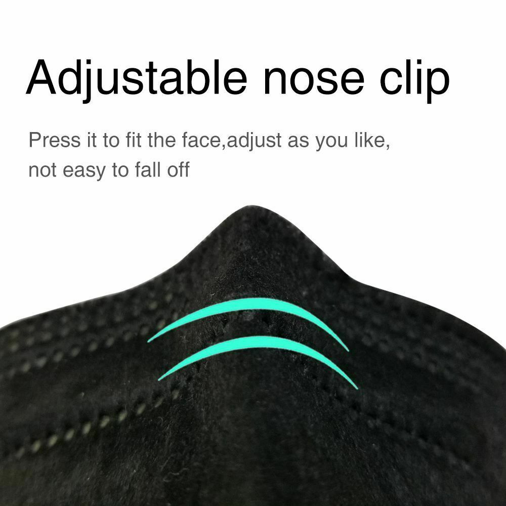 50/100Pcs Black KN95 Face Mask 5 Layer BFE 95% Disposable Respirator USA Seller