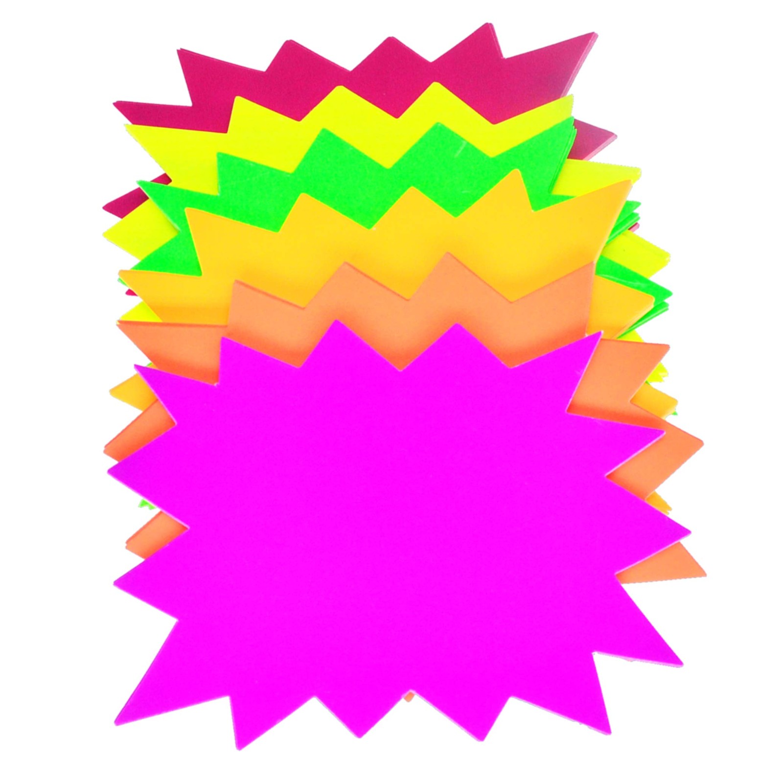 5×6.6 Inch 60Pieces Fluorescent Neon Signs,Burst Star Cutouts Signs for Retail