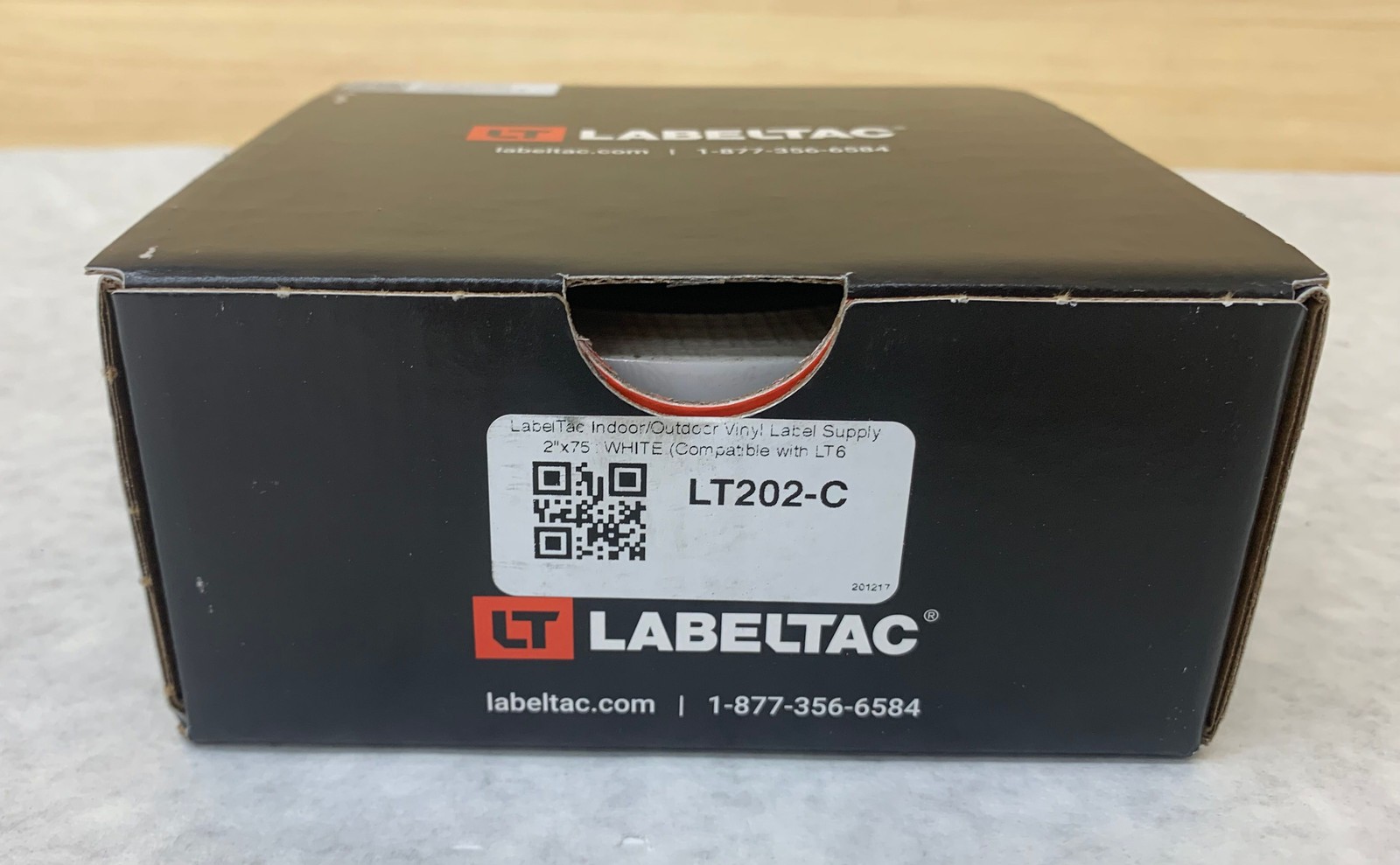 LabelTac LT202-C 2″x75′ White Indoor/ Outdoor Vinyl Label for LT6