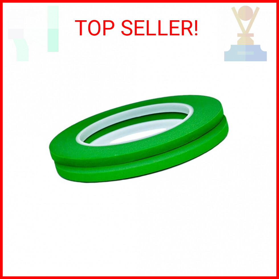 QDiShi 2 Pack 1/4″ inch x 60yd Green Painters Tape Easy Removal Thin Narrow Fini