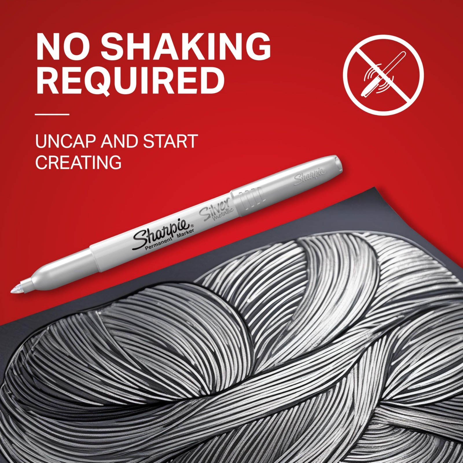 Sharpie Metallic Permanent Markers – Fine Point, Silver (2 Count)