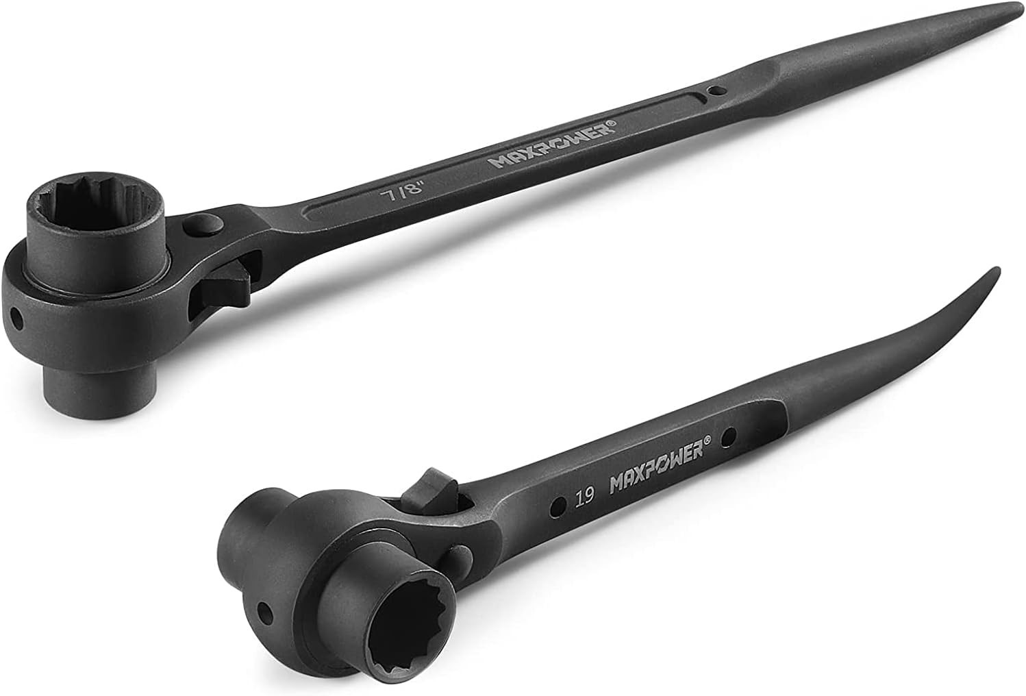 Maxpower Dual Socket Scaffold Wrench Set – Durable 17mm & 19mm Ratchets