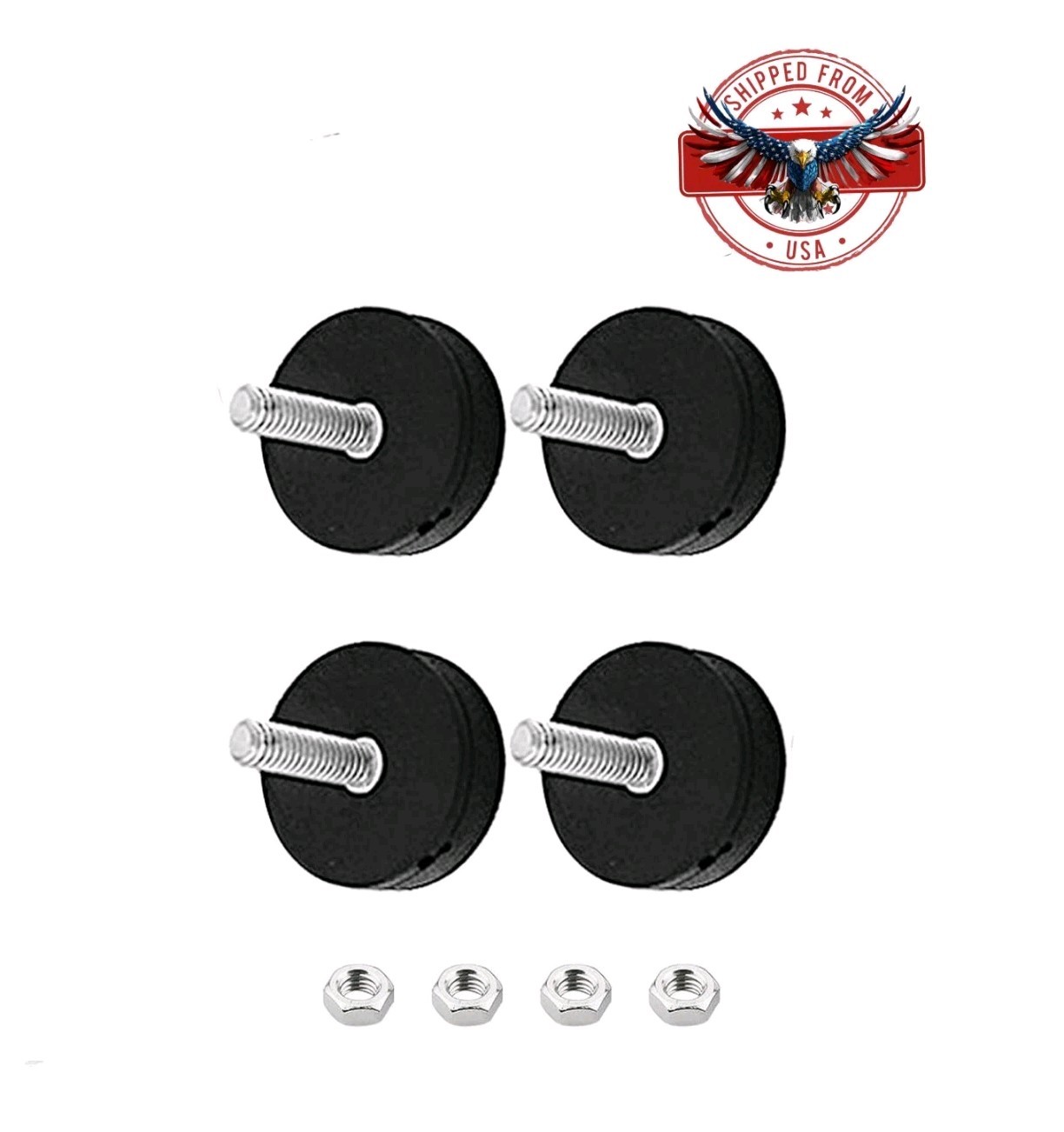Rubber Coated 7lb 22mm Mounting Neodymium Magnets Base Anti-Scratch 4pcs M6
