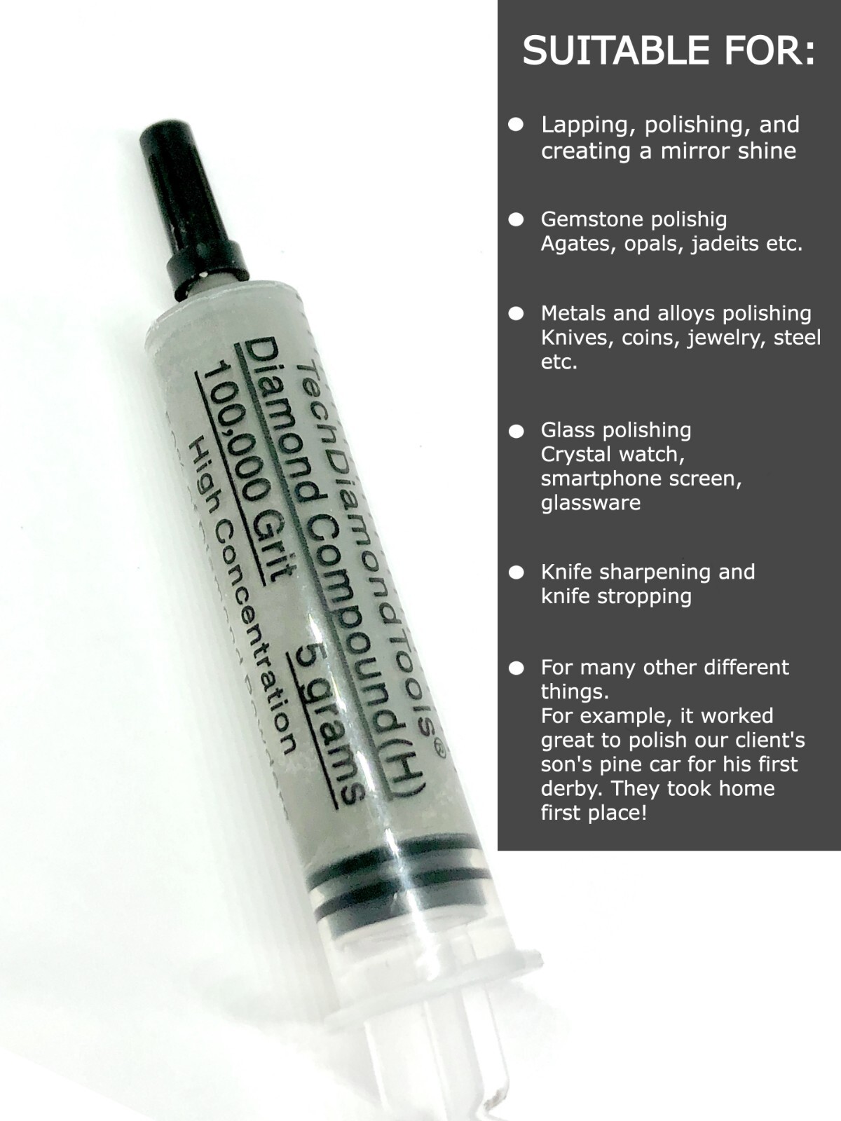 Diamond Polishing Paste 100,000 Grit 0-0.25 Micron (H) 50% Concentration, 5 gr