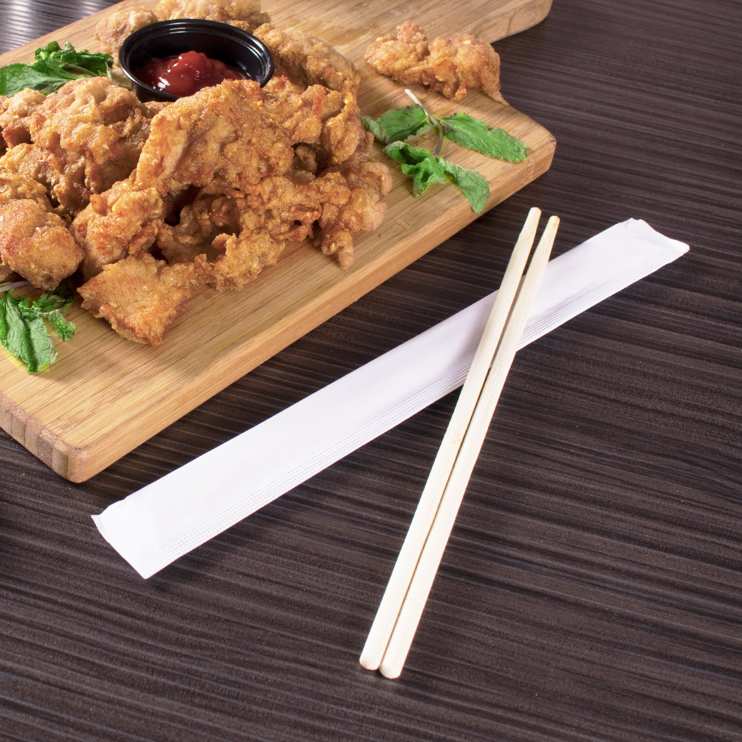 [1,000 Pairs] 9″ Individually Wrapped Bamboo Chopsticks, White