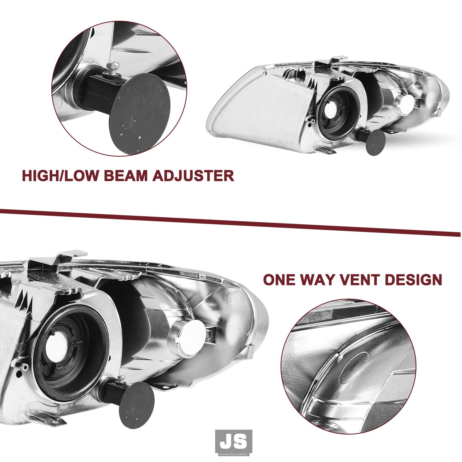 Halogen Headlight Assembly Fits for 2001-2007 Dodge Caravan