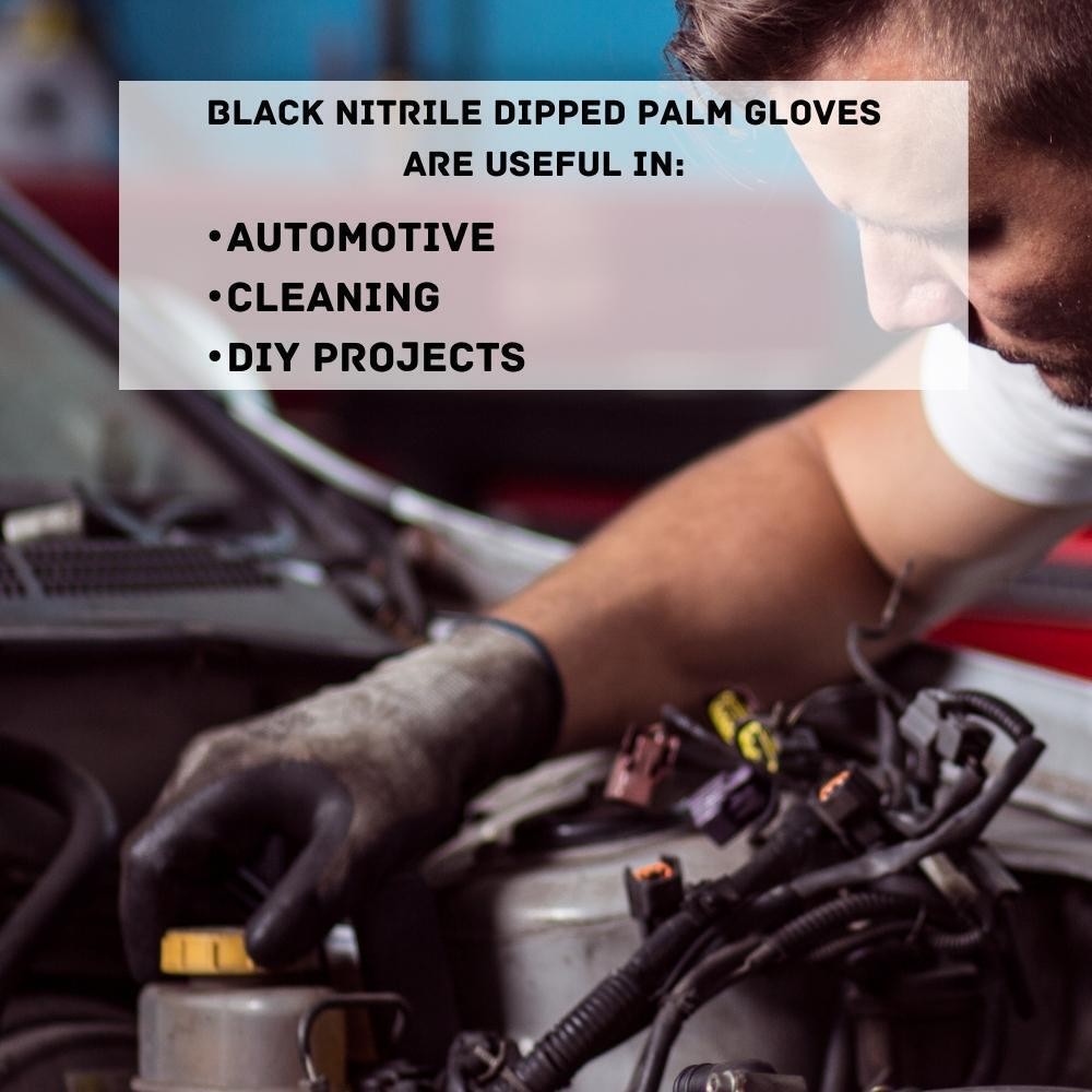 Grey Dipped Gloves Nitrile Nylon Industrial Work Gloves Large 240 Pairs