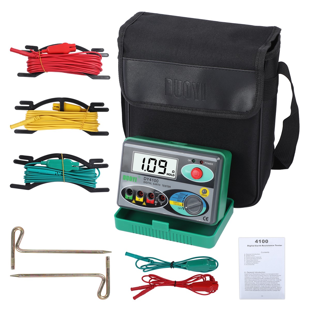 Digital Resistance Meter Megohmmeter Ground Earth Insulation Tester 0 – 2000 ohm
