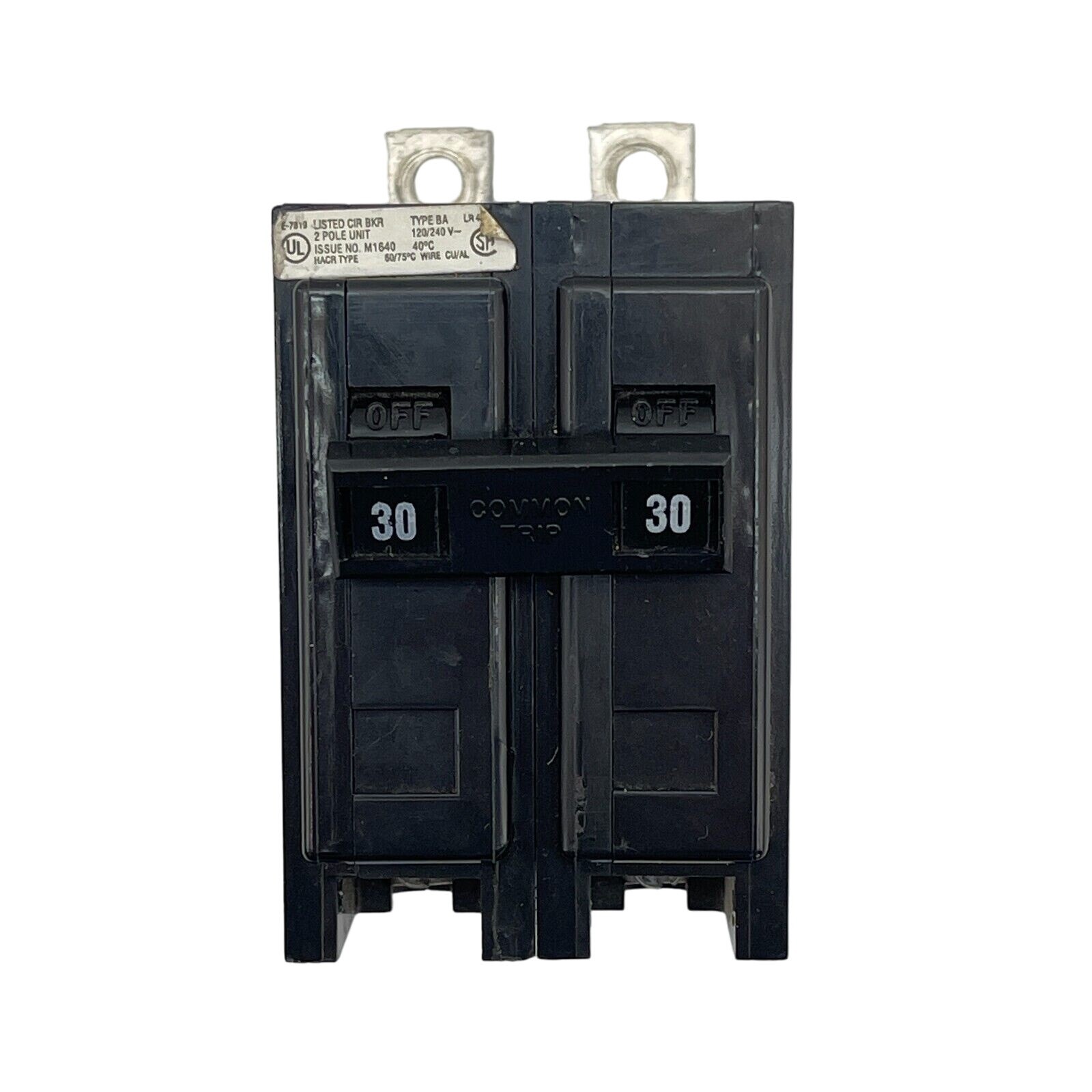Cutler-Hammer M1640 Quicklag Breaker 2 Pole 30 AMP Common Trip Type 120/240 Volt