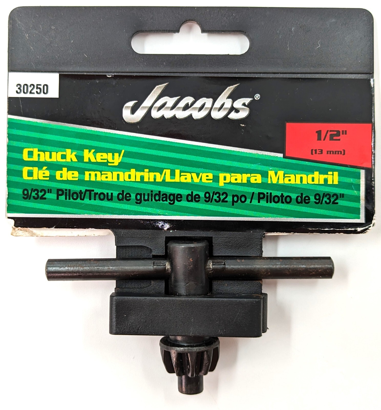 New! Jacobs® #30250 1/2-inch Chuck Key, 9/32” Pilot, Model KK