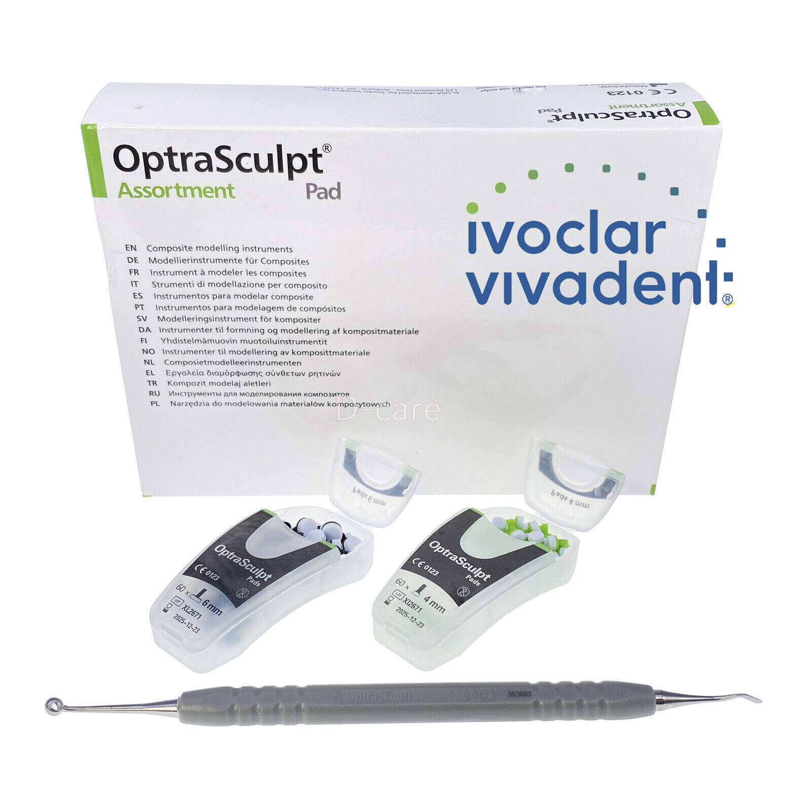 Dental OptraSculpt Foam Pads Kit Veneer Composite Resin Filling Spatula Handle