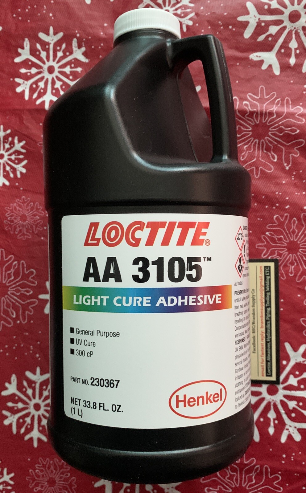 LOCTITE AA 3105 LITER Light Cure Adhesive (33.8 FL OZ) P/N: 230367 ONE BOTTLE