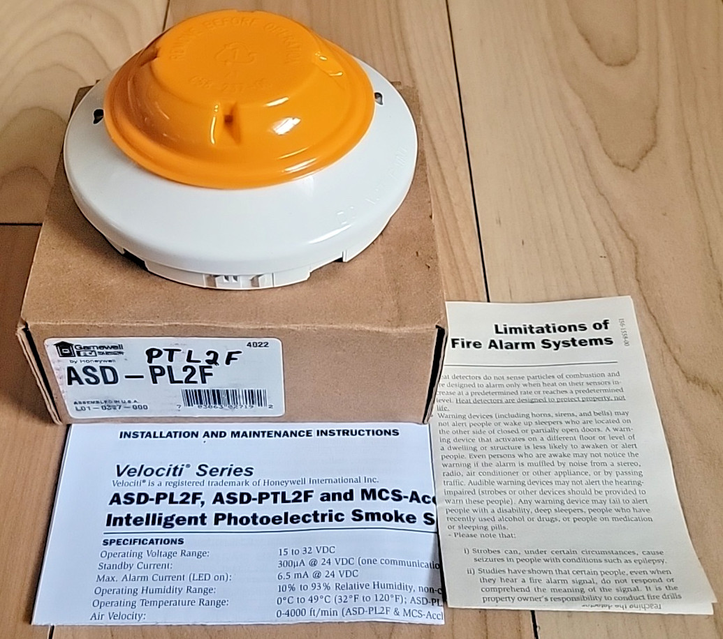 Honeywell Gamwell ASD-PTL2F S911 Smoke Detector Head Fire Alarm Sensor – NEW