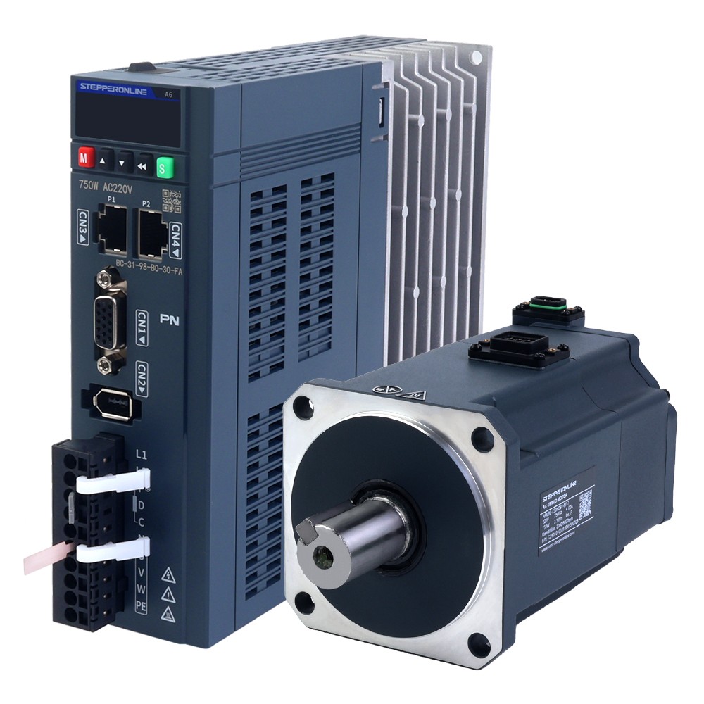 STEPPERONLINE PROFINET 750W 1000W AC Servo Motor Kit 3000rpm 17-Bit Encoder IP67