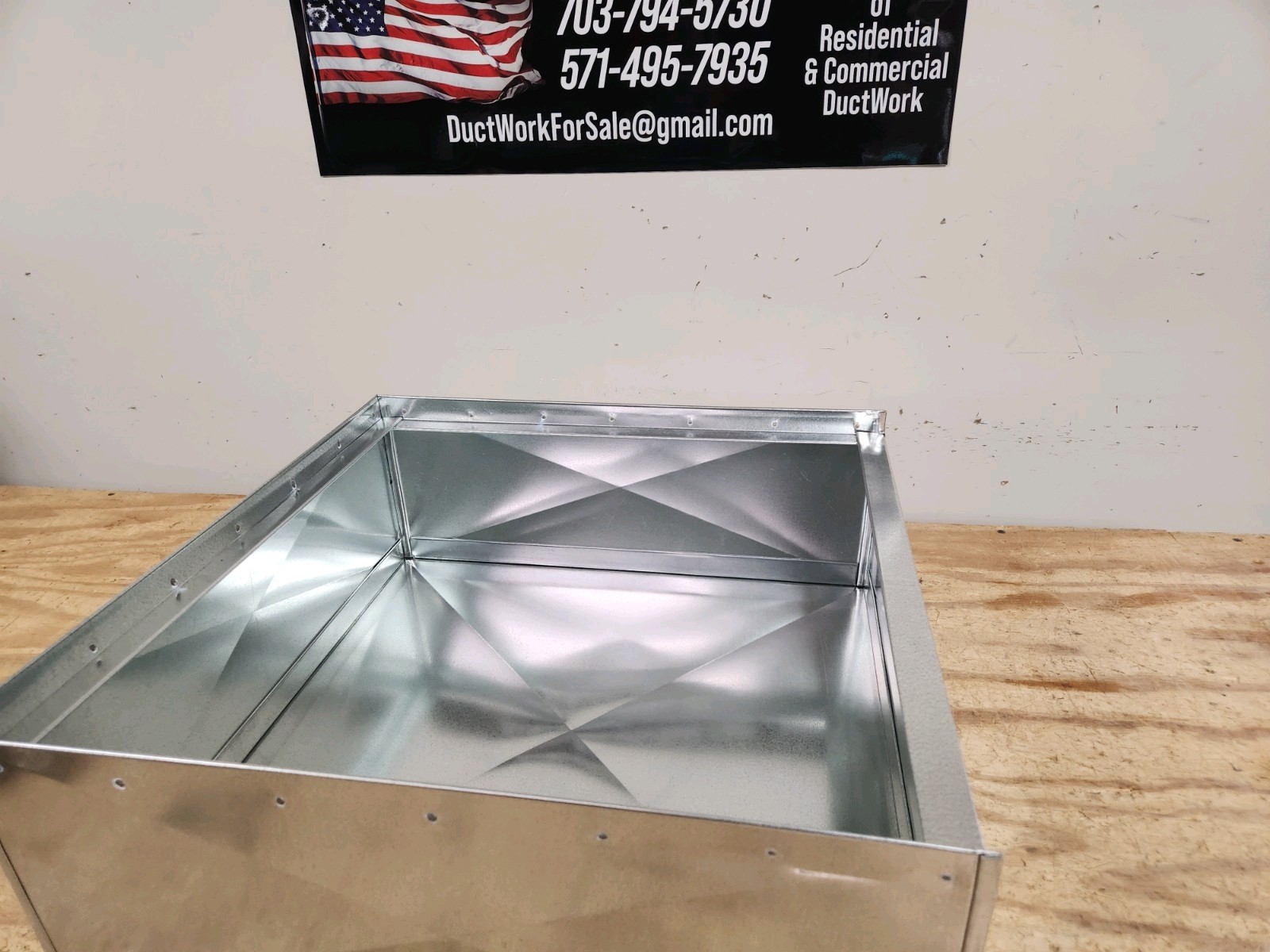 21″x21″x17″ tall furnace stand return air box duct hvac