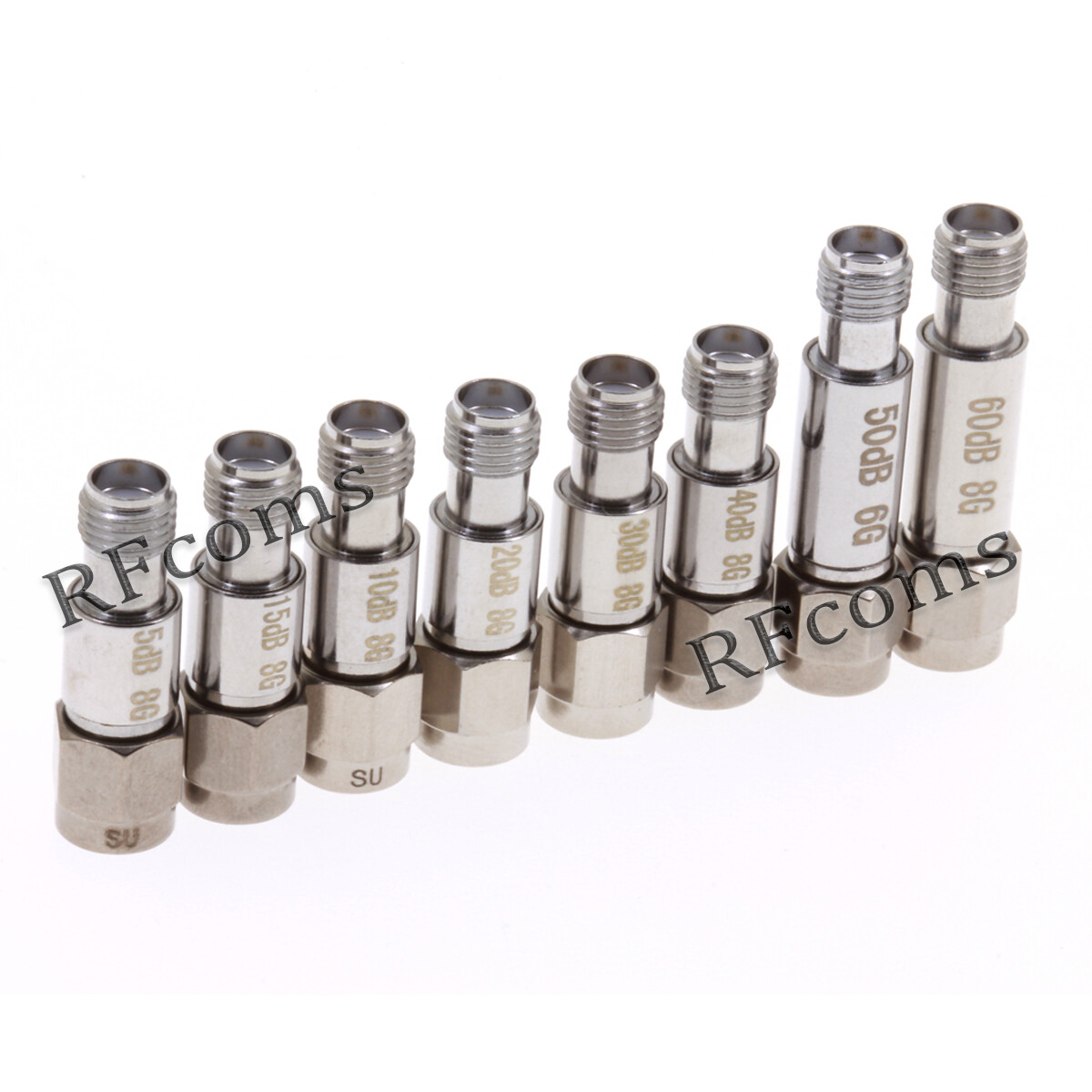 SMA Male to Female Coaxial RF Attenuator DC~8GHz 2W 1-60DB 10DB 20DB 40DB 60DB
