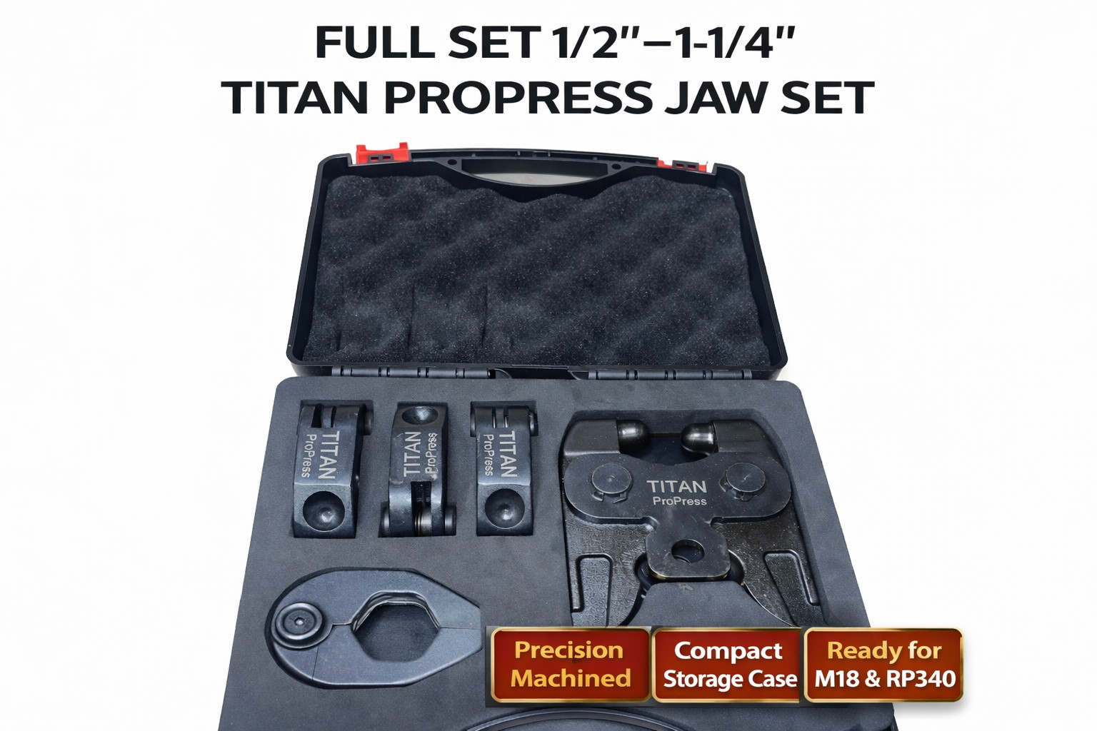 ProPress Jaws 1/2″-11/4” Set fits Milwaukee M18 & RIDGID RP340/Tight space kit
